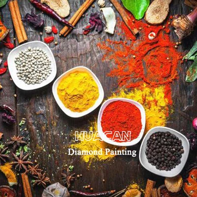HUACAN полная квадратная алмазная живопись 5D кухня специи сцена вышивка пейзаж украшение для дома подарок - Цвет: FA1-6573