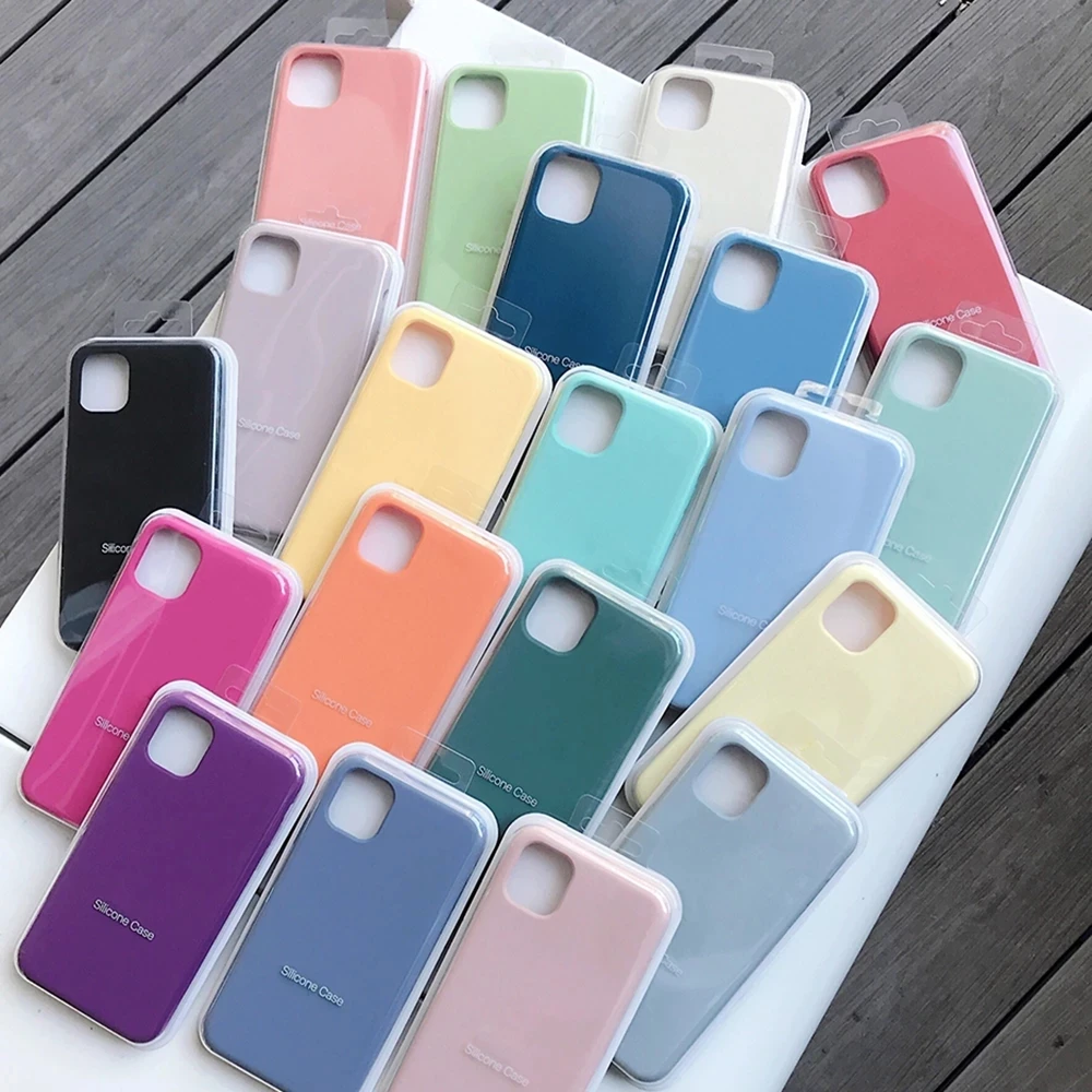 Оригинальный силиконовый чехол для iphone 12 Mini 6 6S 7 8 Plus SE 2020 Pro X XR XS MAX телефона Apple iPhone