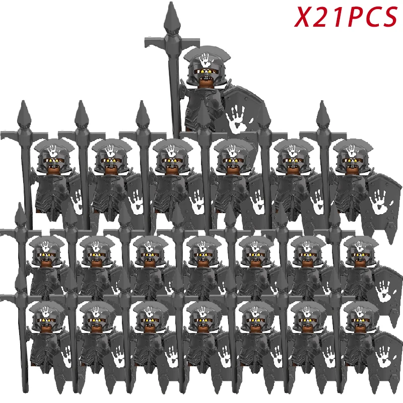 Medieval Fantasy Dwarf Warrior Leader Building Blocks Set