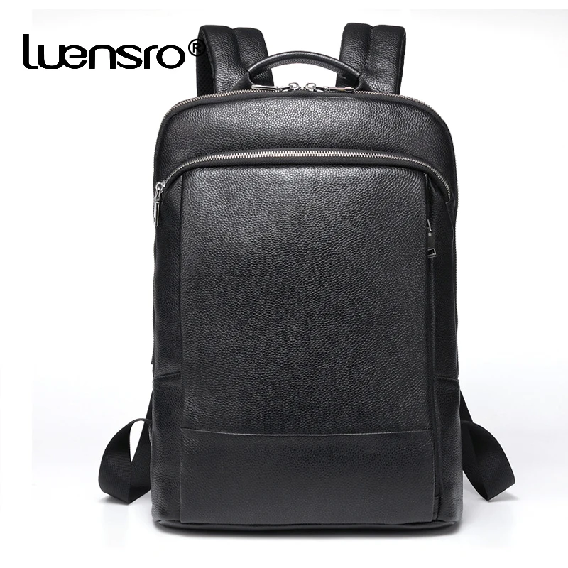 Genuine Leather Backpack Men 100% Natural cowhide Business Travel