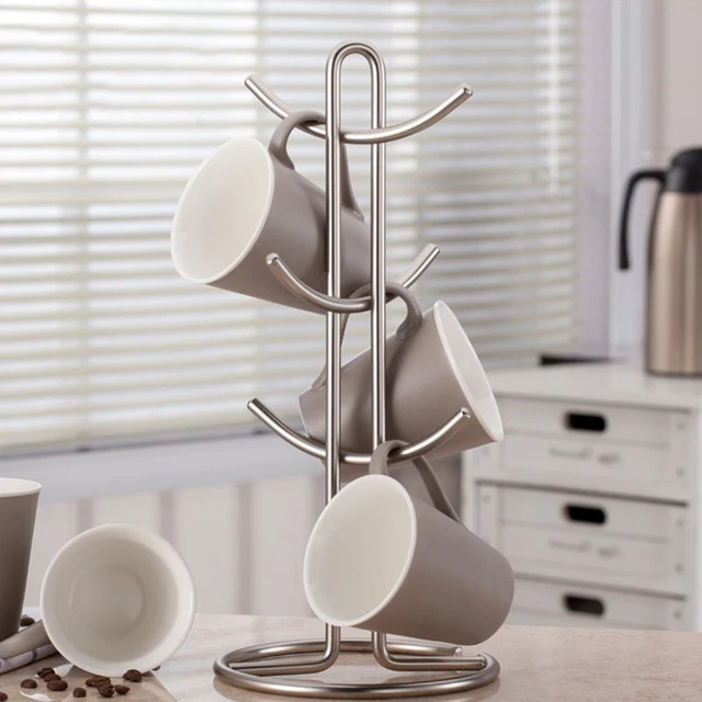 

Kitchen Storage Rack Standing Cup Of Coffee Organizer Coffee Tea Cup Storage Holder Stand Home Kitchen Mug Hanging Display Rack
