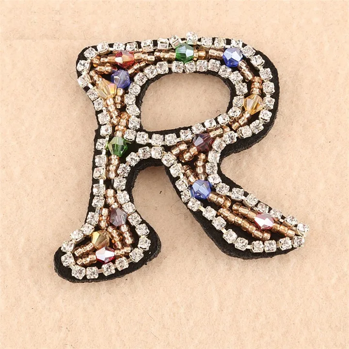 2  Fashion Crystal Patches For Clothing Badge DIY Iron On letters Patch Sewing Accessories A-Z Rhinestone English Alphabet Patches