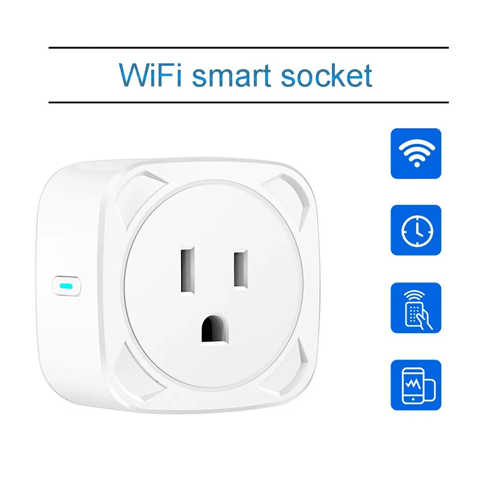 

ZUCZUG Smart Home Automation WiFi Voice Control Wireless Remote Socket Timer Fire Retardant PC Smart Power Socket US Plug