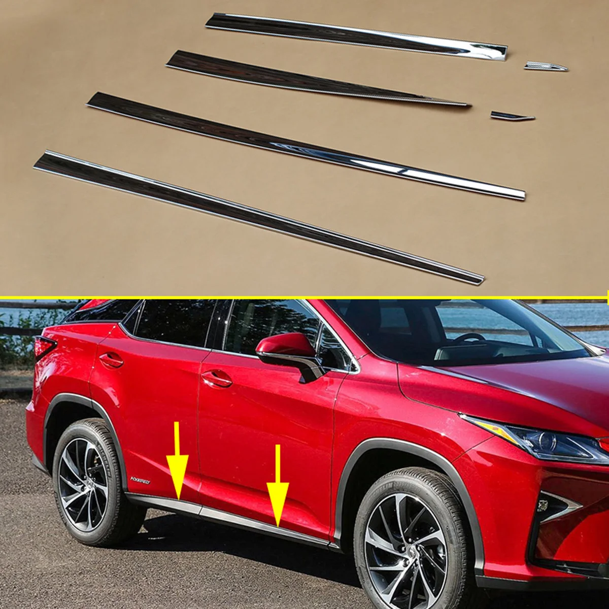 Хромированная накладка на боковую дверь Накладка для Lexus RX200t RX350 RX450h 2016 2017 2018 2019