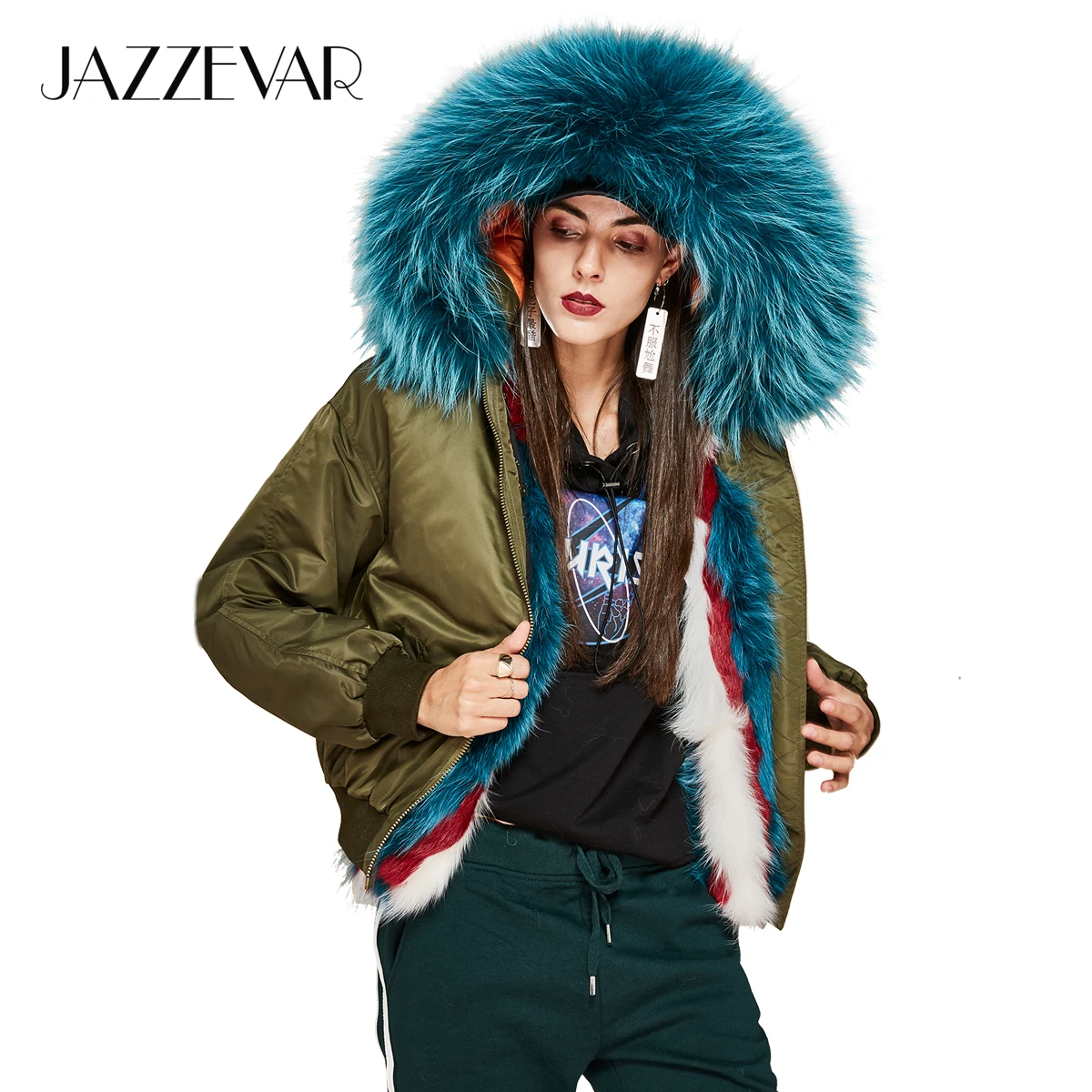 JAZZEVAR 2019 Новая зимняя желетка женская модная уличная роскошная настоящая опушка