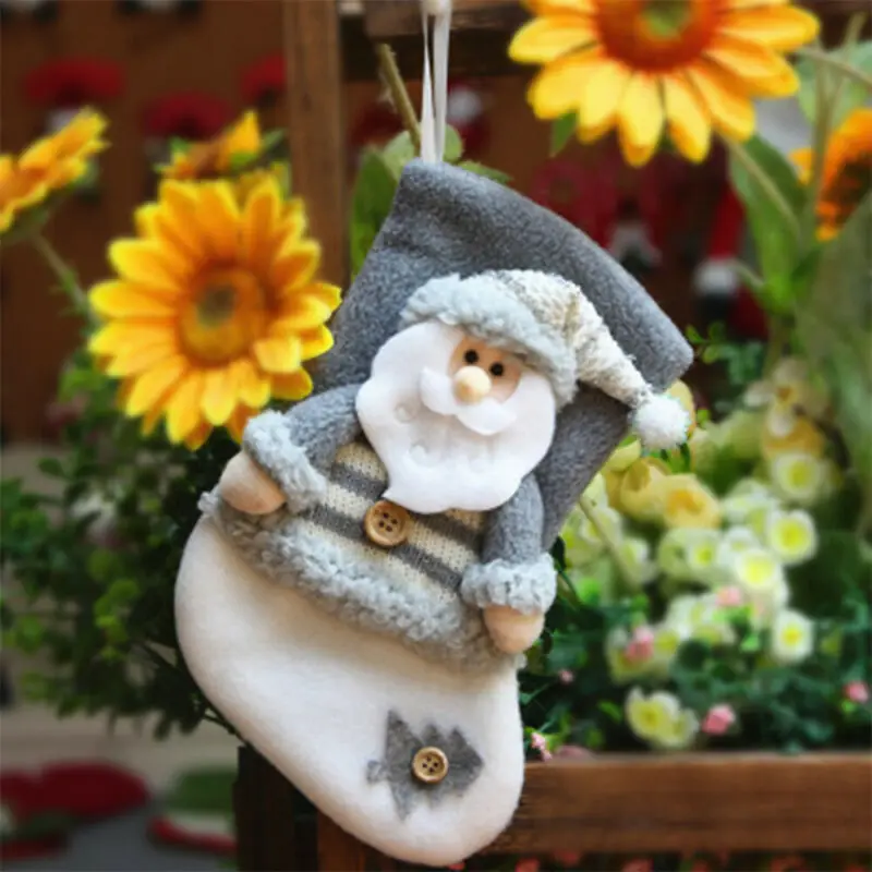 Christmas Sock Gifts Xmas Tree Decor Stockings Pendant Ornaments Kids Candy Bag Gift Home Mini Bags |