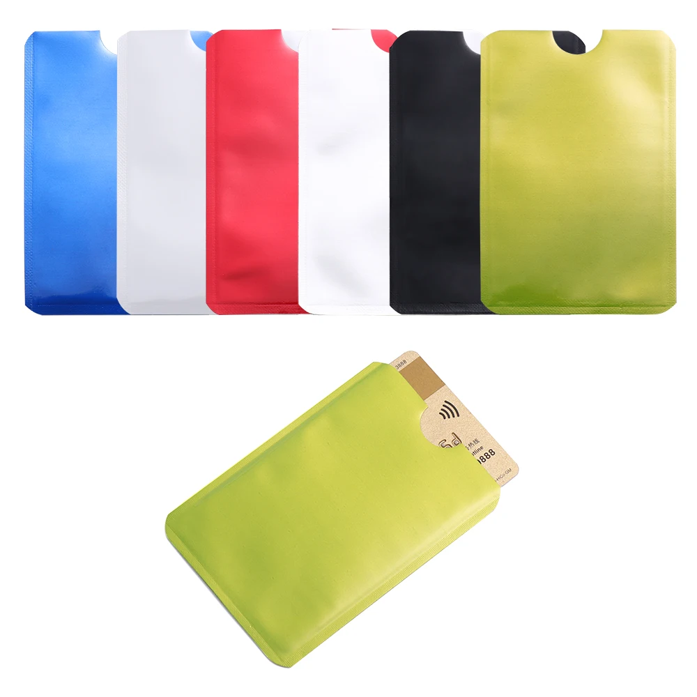 10 Pcs Colorful Anti Rfid Wallet Blocking Reader Lock Bank Card Holder Id Case Protection Metal Credit Card Holder Aluminium