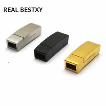 

10pcs/lot custom logo hole:5.5*3.2mm Stainless Steel Magnetic Clasps for Leather Cord Bracelet Connectors End Caps For Jewelry