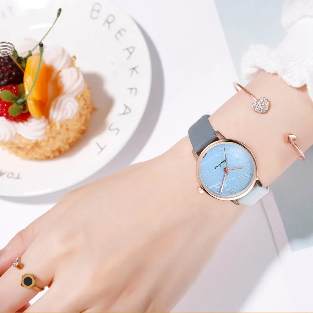 

Fashion Simple Women's Watches Leather Bracelet Alloy Analog Quart Wrist Watch Clock Gift For Female Pin Buckle Bayan Kol Saati