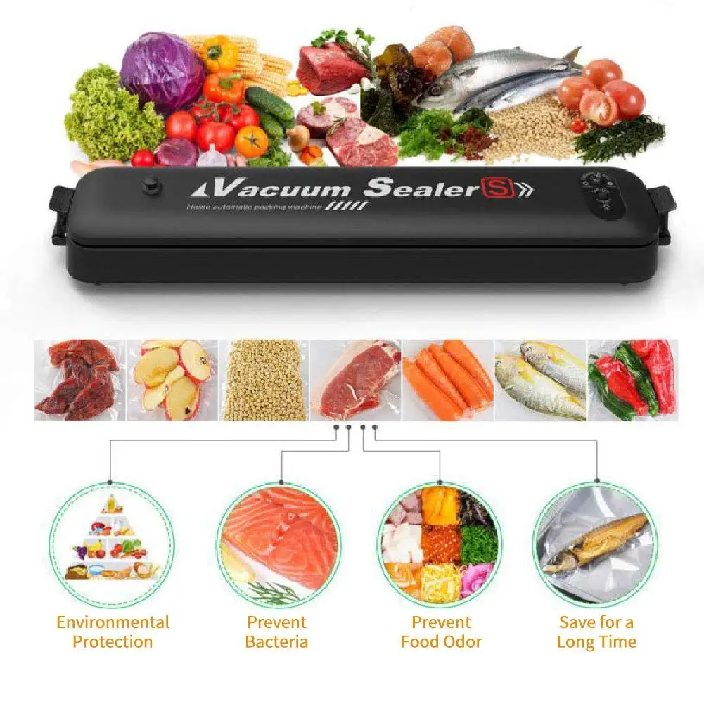 

110V/220V Household Food Vacuum Sealer 90W Mini Kitchen Packaging Machine Film Sealer Vacuum Packer With 15Pcs Vacuum Saver Bags