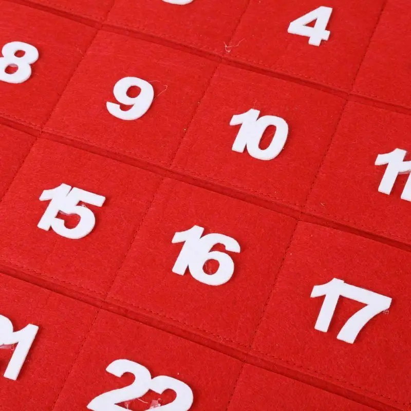 Рождественский Адвент-календарь панели набор войлочная ткань календарь c деревьями Рождественское украшение для дома
