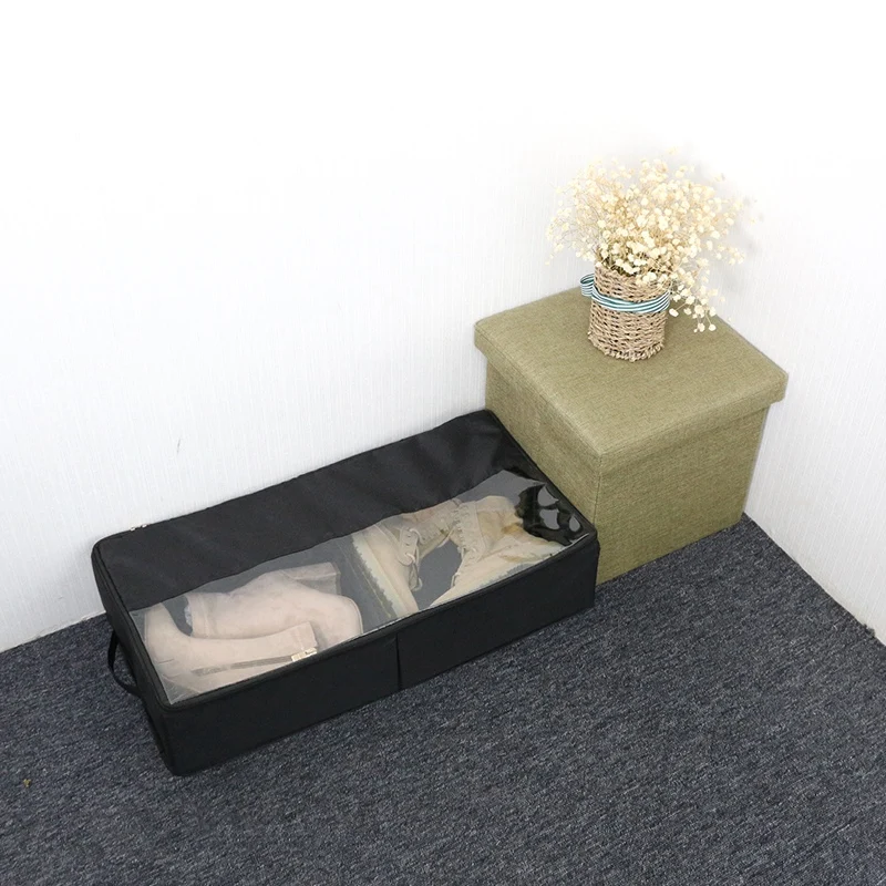 Складной моющийся Оксфорд обувь Коробка для хранения с молнией ПВХ крышка Органайзер коробки для обуви нижнее белье носки