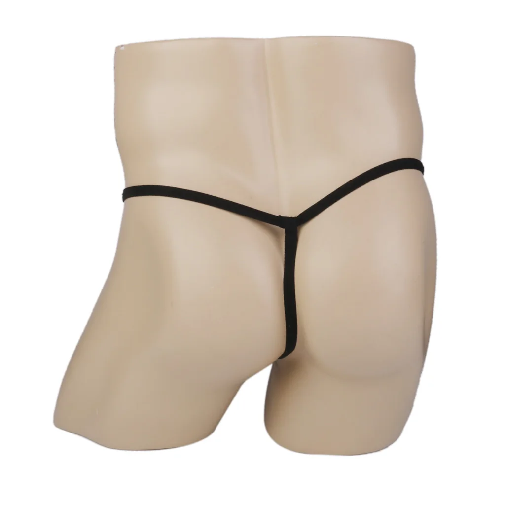 Men Sexy Thong Gay Underwear Hollow G-string T-back Underwear Nightwear Panty Erotic Briefs Lace Backless Lingerie Black