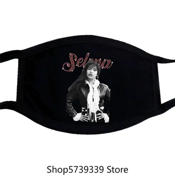 

Selena Retro Mask Colorful Pattern Washable Reusable Mask for Unisex Black