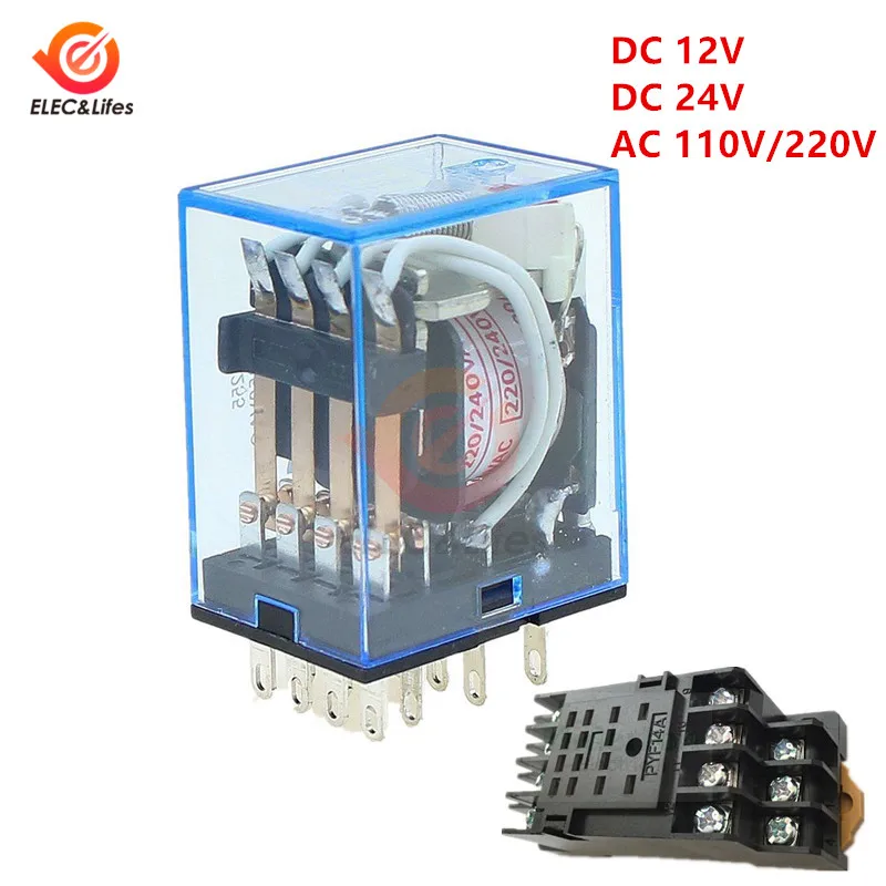 Kleine Relais MY4NJ AC 110V 220V DC 24V 12V Spule