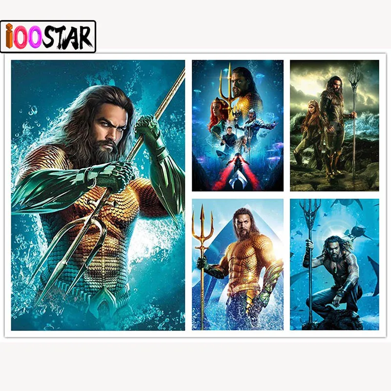 5D DIY Алмазная Картина Вышивка крестом Marvel Aquaman Neptune полный квадрат/круглая вышивка