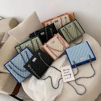 

1PC Rhombus Shoulder Bag Women Girl Chain Tote Shoulder Bag Handbag Large Capacity Purse Hand Bag Dropship New Arrival Wholesale