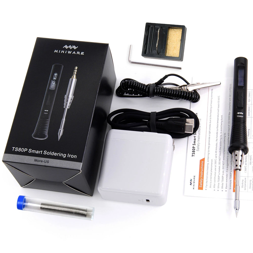 Portable TS80P OLED Display Smart Electric Soldering Iron Digital USB Type-C