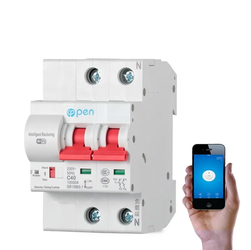 

Remote Control Wifi Circuit Breaker /Smart Switch/ Intelligent Automatic Recloser overload short circuit protection OPEN 2P