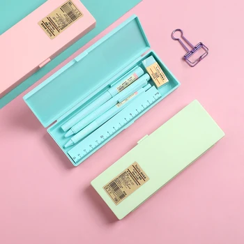 

1set Macaron Stationery Box Set 6 In 1 Multifunction Large Capacity Pencil Box Cute Pencil Case Gel Pen Kawaii School Supplies