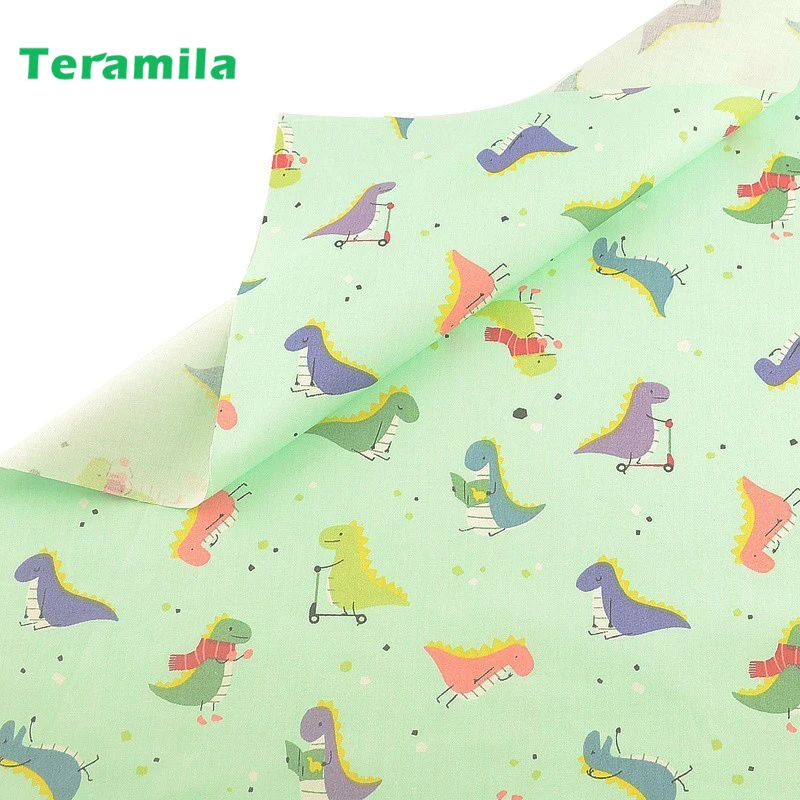 Teramila 100% хлопок милый дизайн динозавра Tissu детская ткань сделай сам лоскутное