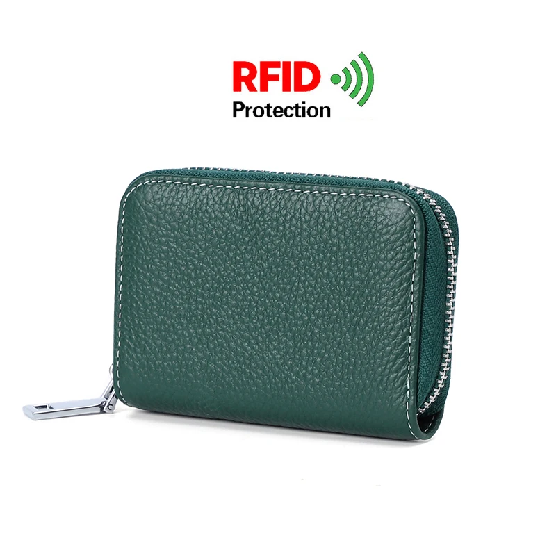 Anti Rfid Protection Men Women Credit Card Holder Wallet Leather Slim Mini Wallet Unisex Coin Purse Business id Card Case Bag 15