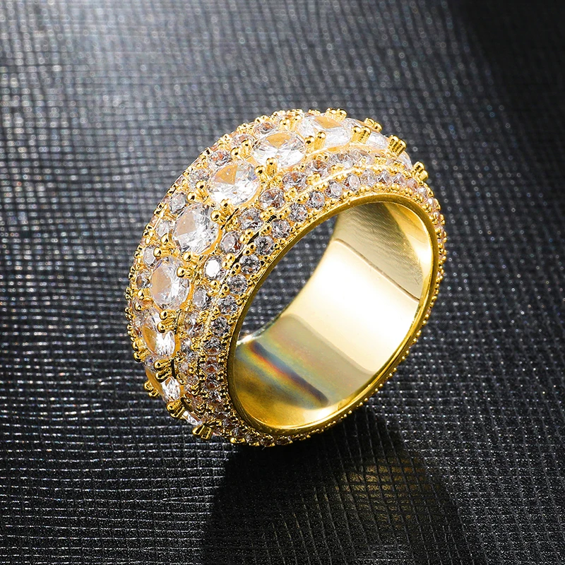 Модные Большой Кубический Цирконий кольца для мужчин хип хоп Iced Out Bling Anillo Hombre Свадебные украшения подарок