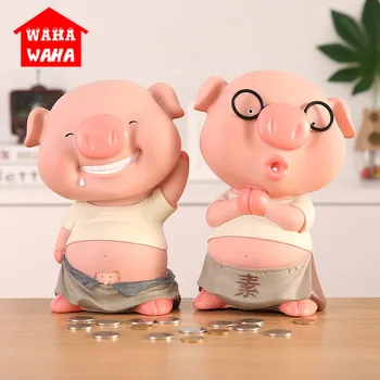 

Cartoon Pig Shaped Money Box Craft Ornaments Piggy Bank Coin Bank Moneybox Children Toy Kids Gifts Home Decoration Accessories