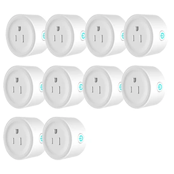 

10X X6 APP Control Smart Wifi Socket Work Compatible with Alexa, Google Home & IFTTT, 2.4G 10A Wifi Outlet US Plug