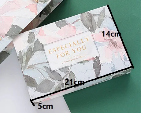 10pcs box 21*14*5 см 10 шт. светло-голубой розовый цветок тема печенья Подарочная бумажная коробка макарон шоколадные закуски сладкие коробки для упаковки конфет - Цвет: 10pcs box