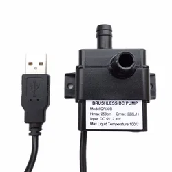 Professional Low Noise QR30B  5V 2.3W 220L/H Flow Rate Waterproof IP68 CPU Cooling Car Brushless Water Pump Hot Sale