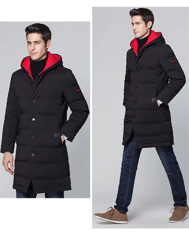 Бренд для русской зимы, мужская повседневная куртка на 90% белом утином пуху, мужские пуховики и пальто, теплые куртки, мужское пуховое пальто