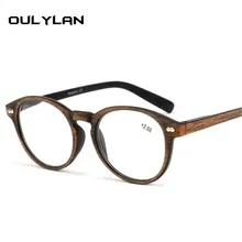Oulylan круглые очки для чтения в деревянной оправе для женщин и мужчин, винтажная оправа с имитацией узора, очки для дальнозоркости, очки для дальнозоркости 1,5 2,0 2,5