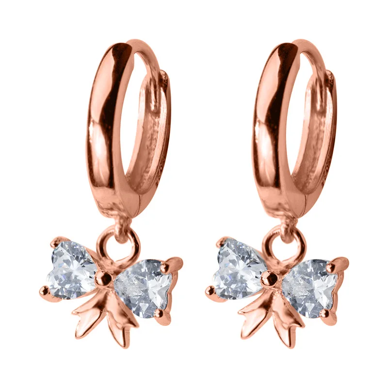 DA528 Rose Новинка, маленькие 925 пробы, серебряные Подвесные серьги-гвоздики, серьги для женщин, глаз, крест, сердце, змеиная звезда, очаровательные маленькие серьги-гвоздики DA506 - Окраска металла: DA528 Rose