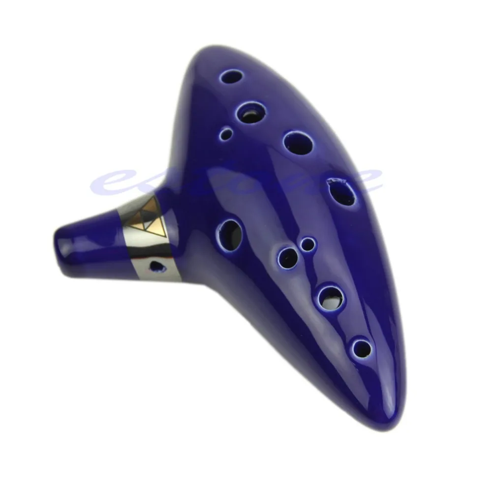 12 отверстий ocarina керамический альт C Легенда о Zelda флейта окарина синий инструмент 10166