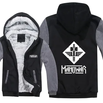 

Manowar Hoodies Men Casual Coat Wool Liner Jacket Rock Roll Band Manowar Sweatshirts Mans Pullover HS-082