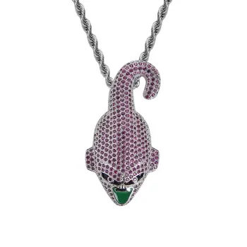 

Freewear Dragon Ball Super Majin Buu Pendant Necklace Iced Out CZ Hip Hop Gold Silver Color Men Women Charms Chain Jewelry