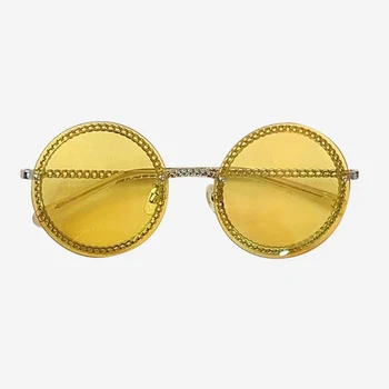 

2019 New Fashion Gradient UV400 Lens Women Sunglasses with Chain and Packing Box Oculos De Dol Round Eyewear Sun Glasses