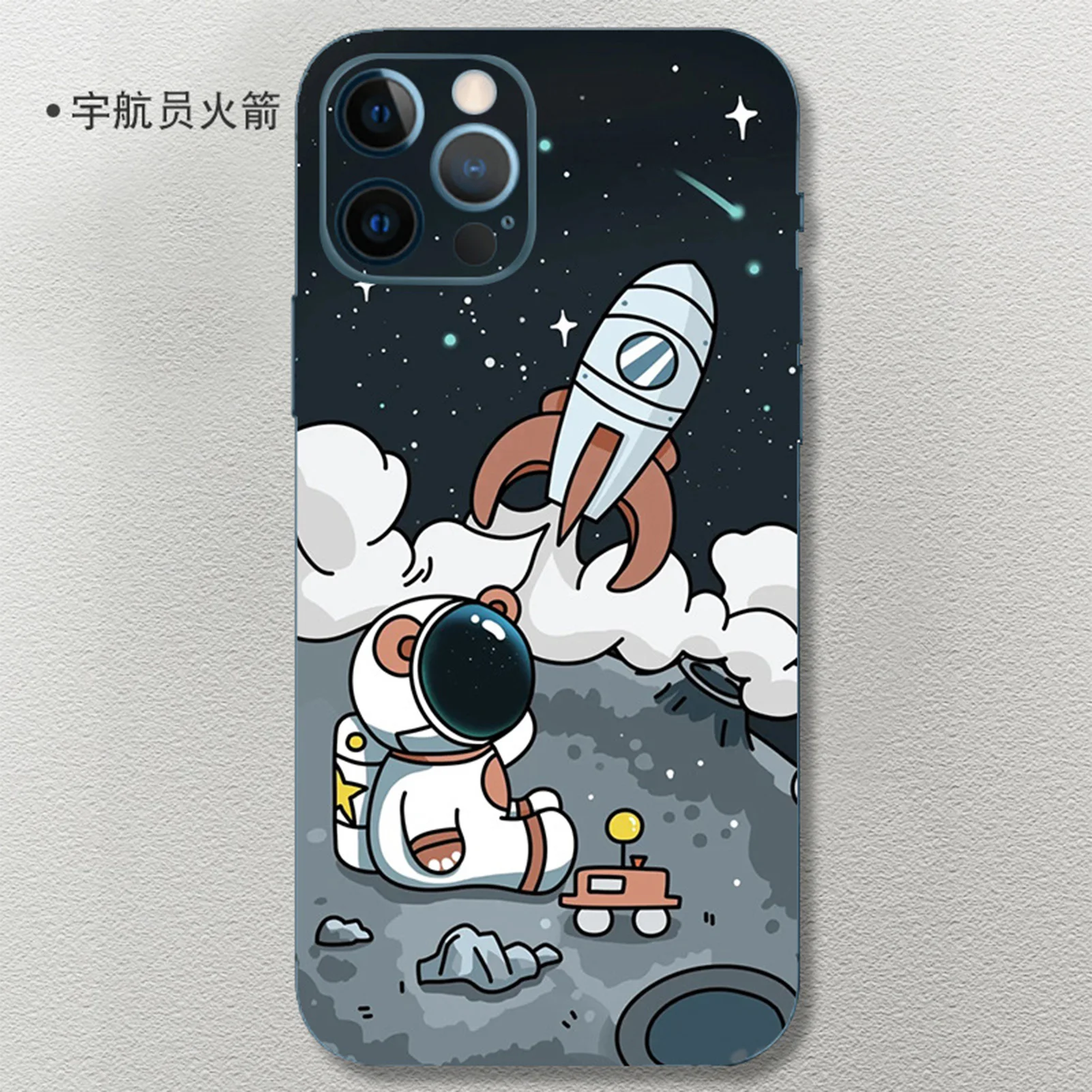 Cute Astronaut Phone Back Sticker Skins For iPhone 13 Pro Max 12 Pro Mini 11 Pro Matte Wrap Skin Cartoon Sticker Film iphone 13 pro phone case