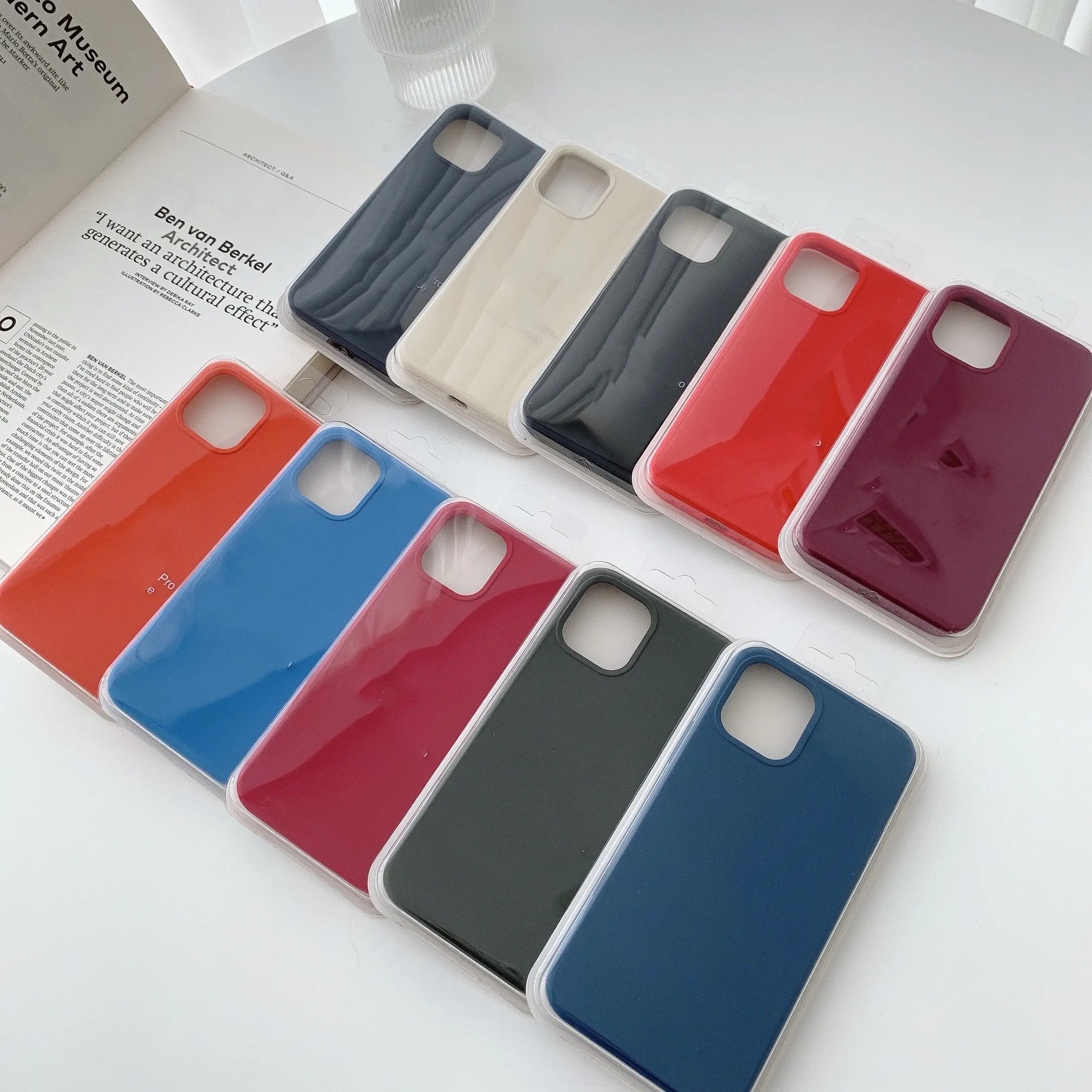 Funda de silicona Original para iPhone, carcasa con logotipo de silicona líquida oficial para iPhone 11 XR 6 6s 7 8 Plus 12 mini Pro Xs Max con caja