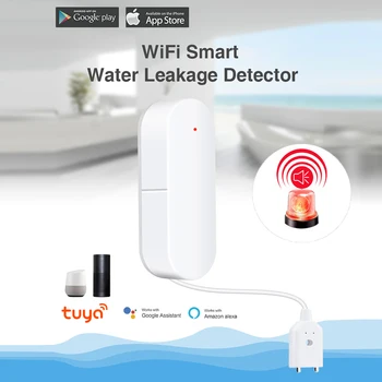

2020 New Smart Wifi Water Leak Sensor Water Leakage Intrusion Detector Alert Water Level Work with Tuya App Alexa Google Home