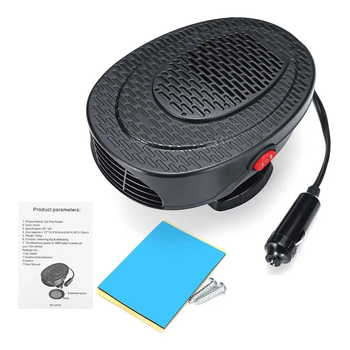 12V 150W Регулируемый автомобильный обогреватель комбинированный автомобиль обогрев салона лобового стекла обогреватель подушка безопасности-универсалов воздушного отопления инструменты