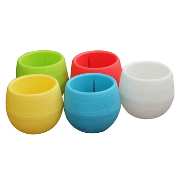 

5pcs Round Plastic Plant Flower Succulents Pot Vase Container Boxes Garden Decor