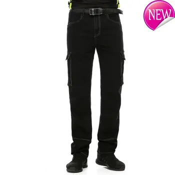 

Men`s Casual Idopy Motorcycle Workwear Zipper Pockets Army Military Tactical Denim Biker Cargo Jeans Pants For Men Plus Size