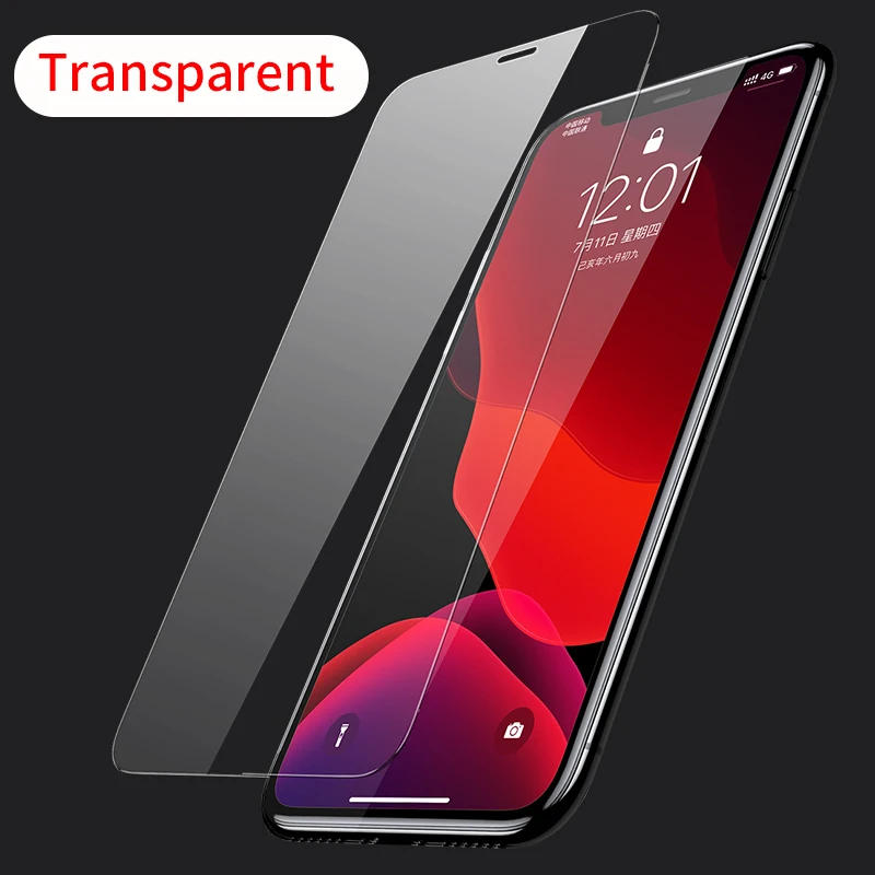 transparent Baseus 2 шт 0,15 мм протектор экрана для iPhone 11 Pro макс. закаленное стекло крышка ультра тонкая Защита экрана для iPhone XI - Цвет: transparent