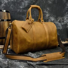 Luufan мужская дорожная сумка Crazy Horse кожаная дорожная сумка деловая сумка для ноутбука из натуральной коровьей кожи сумка на плечо сумка для переноски