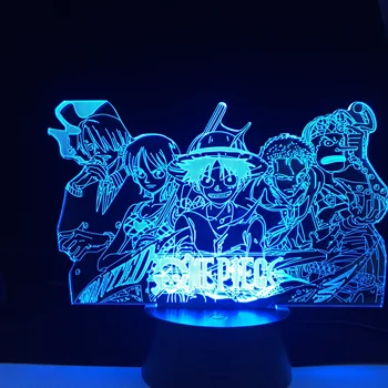 

One Piece Japanese Anime 3D Illusion Lamp Otaku Night Light Room Decoration Bedside Workspace Desktop Lighting Decor Kids Gift
