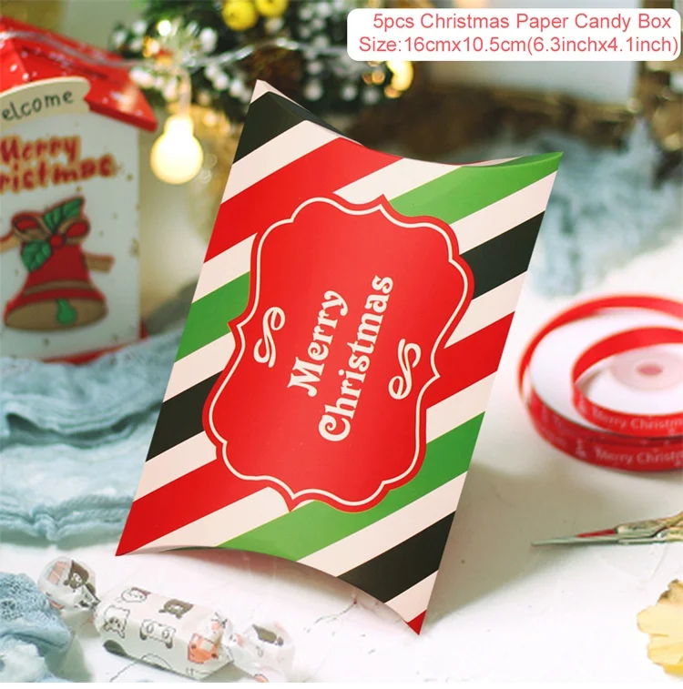 Сумка для печенья с Санта-Клаусом, Рождественский Декор для дома, украшение Noel Navidad Natal, новогодний, Рождественский Декор, Счастливое Рождество - Цвет: Candy Box 3