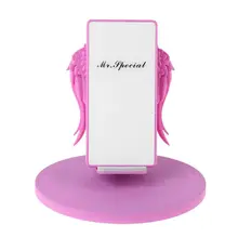 Светодиодный Qi беспроводной зарядной док-станции 10 Вт Крылья Ангела быстрая зарядная подставка для мобильного телефона H7ED