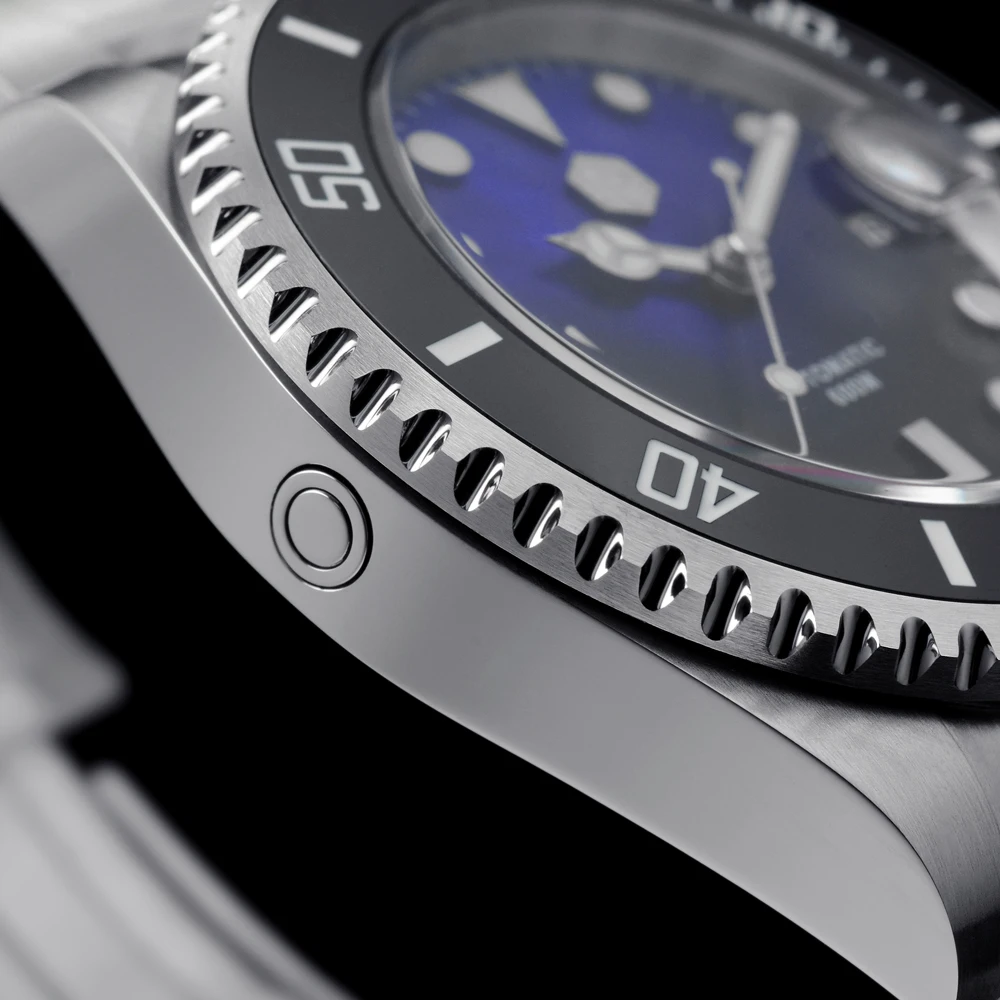 San Martin Diver Water Ghost MOP 60Bar Helium Device Luxury Sapphire Men Automatic Mechanical Watch Ceramic Bezel Lume Date